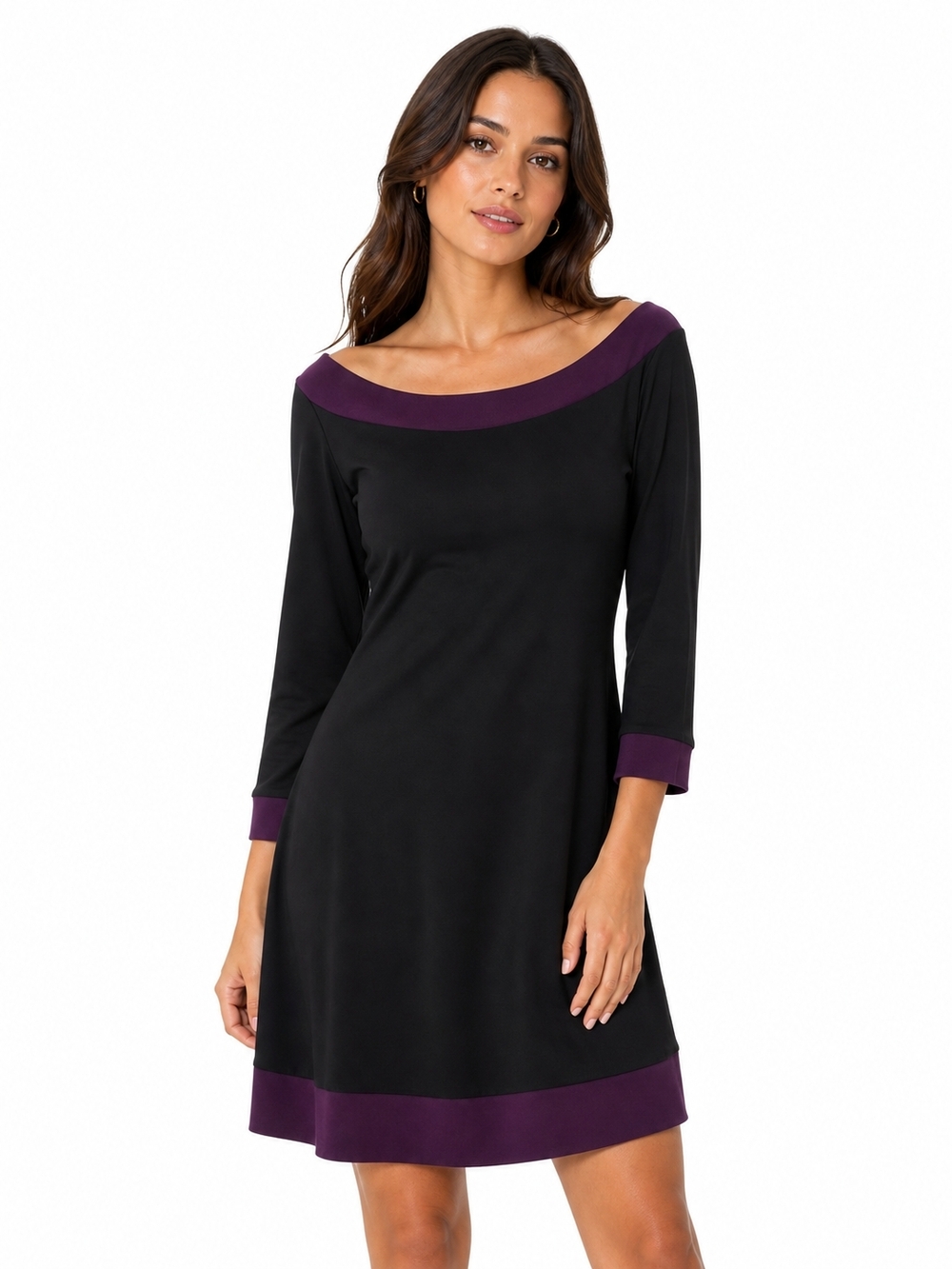 B. Moss Black Dress with Purple Accents